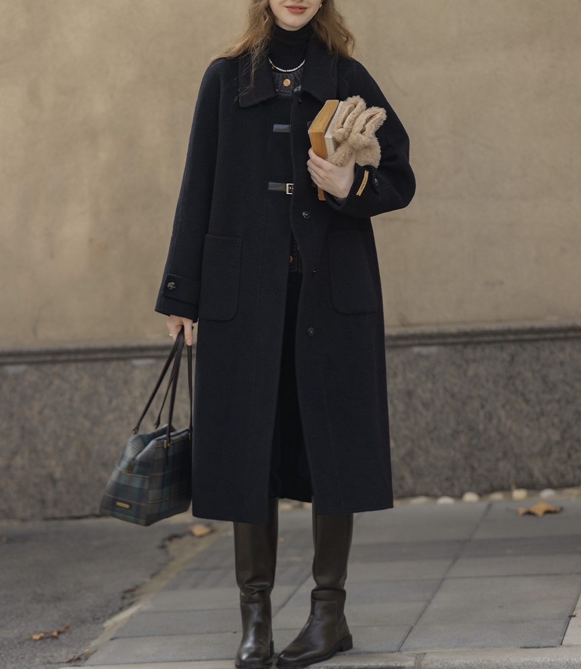 Lenina ♥ CAEL handmade wool buckle long coat/追跡付