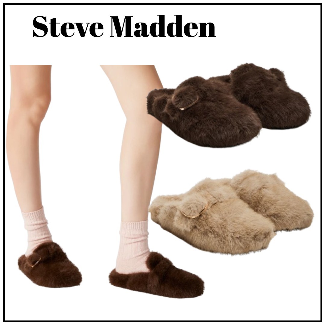 人気【STEVE MADDEN】Bohan ボハン ファー フラットスリッポン