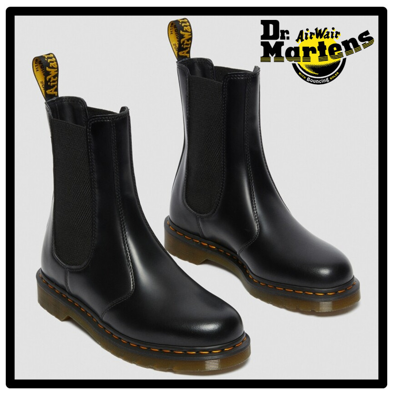 ★関税込★Dr.Martens★2976 HI BLACK SMOOTH★CHELSEA BOOT★