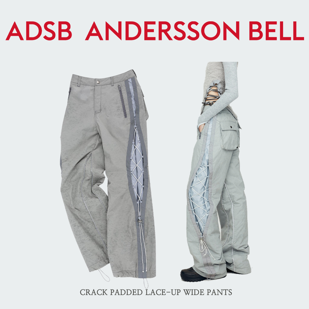 【Andersson Bel】 CRACK PADDED LACE-UP WIDE PANTS ★人気