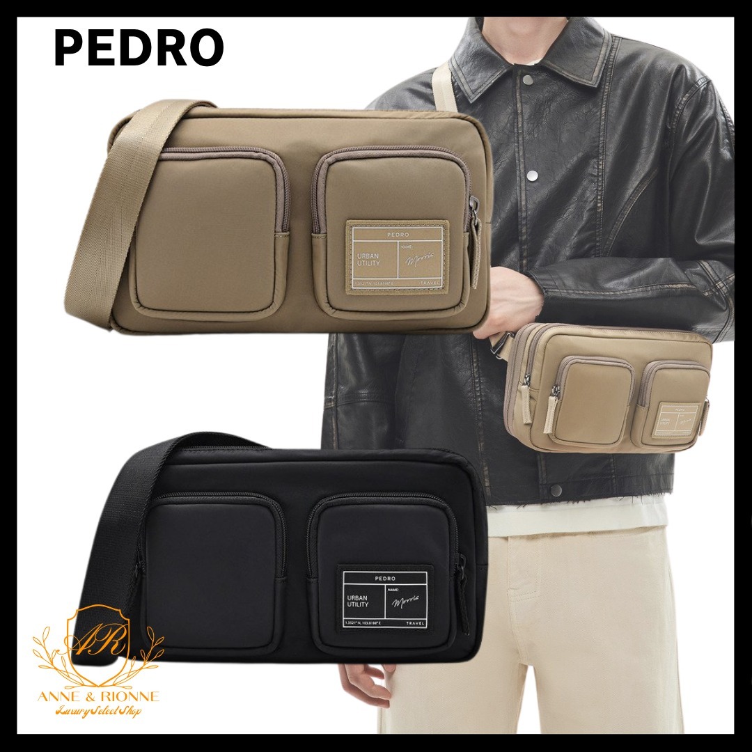 PEDRO メンズ ナイロンスリングポーチ リュックに拡張可能