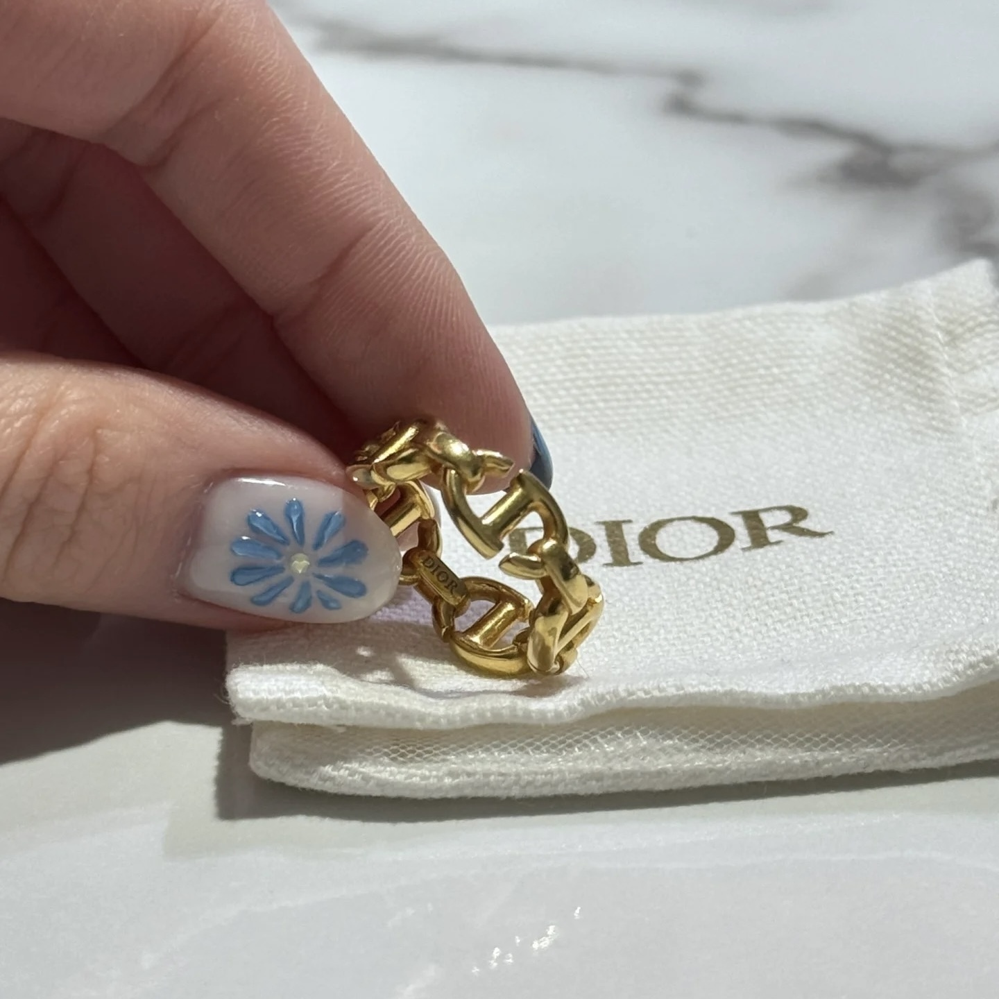 デザイン特徴的】DIOR CD Navy リング