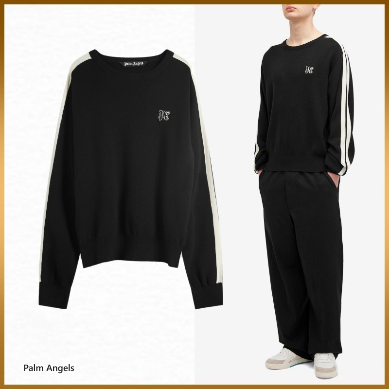 【Palm Angels】Monogram Track Sweater クルーネック ロゴ