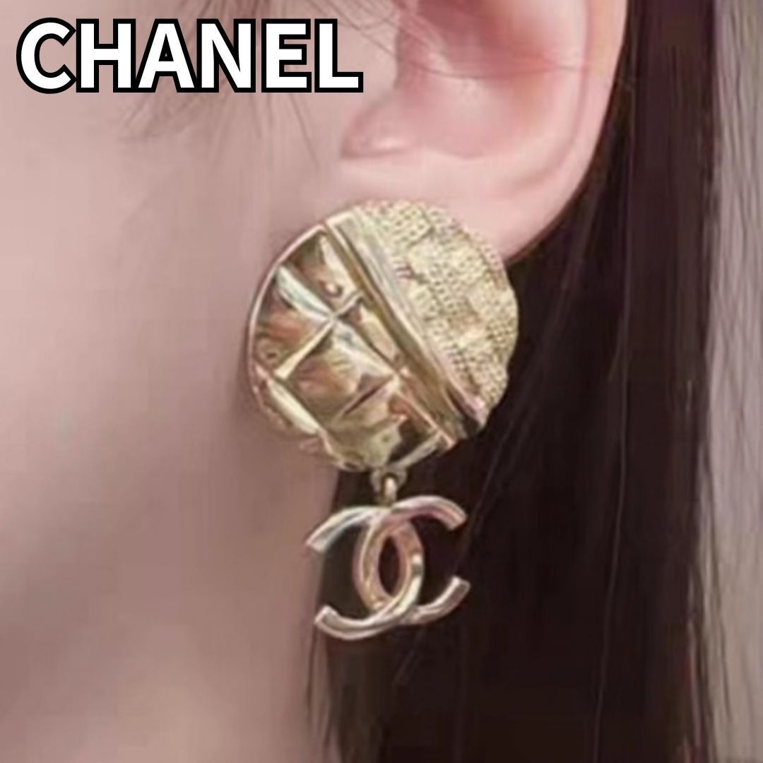 《24K》国内発送 CHANEL ピアス CCマーク ゴールド