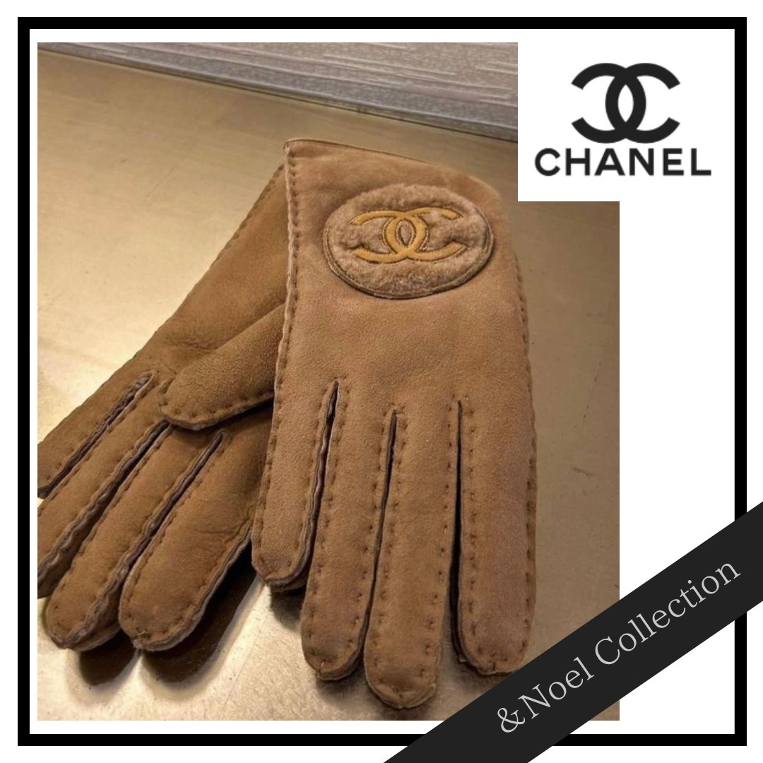 【ココネージュ♢】CHANEL *手袋 グローブ 茶