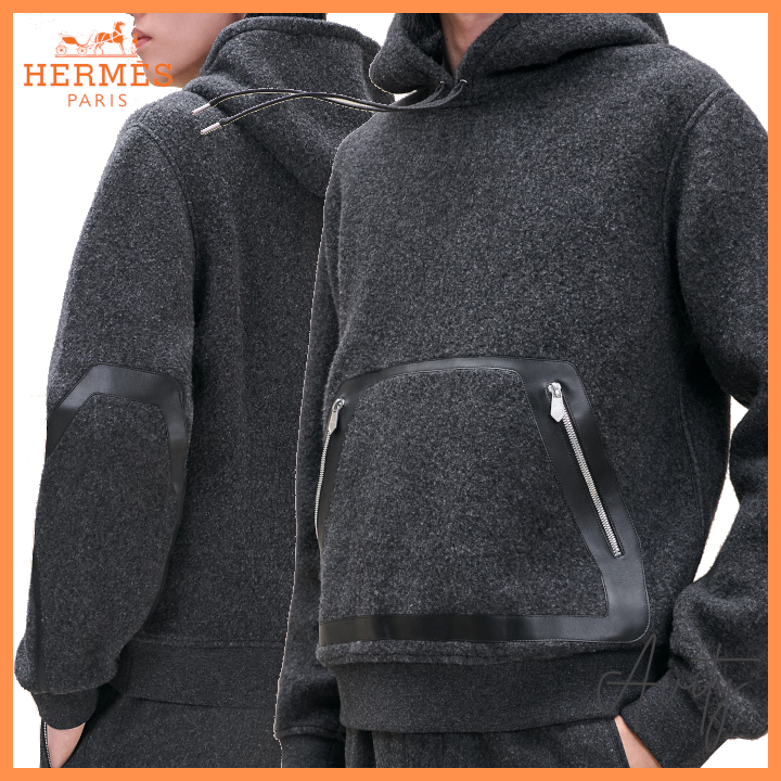 【大人気♪上質な着心地】 Hermes フーデッド・パーカテディ