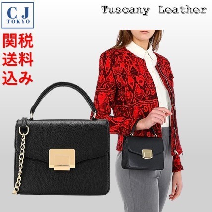 【Tuscany Leather】関税送料込 ハンドバッグ 黒 人気