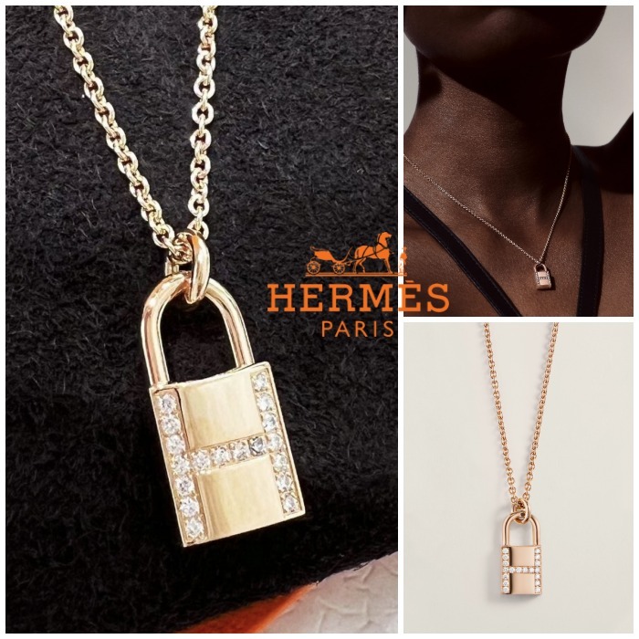 南京錠デザインが可愛い♪【HERMES】 ネックレス Kelly Cadenas
