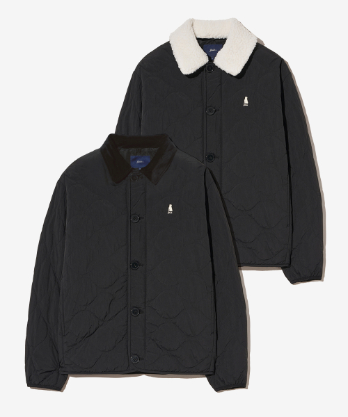 ダウンジャケット・コート YALE Detachable collar detachable warm-up quilted jacket bla