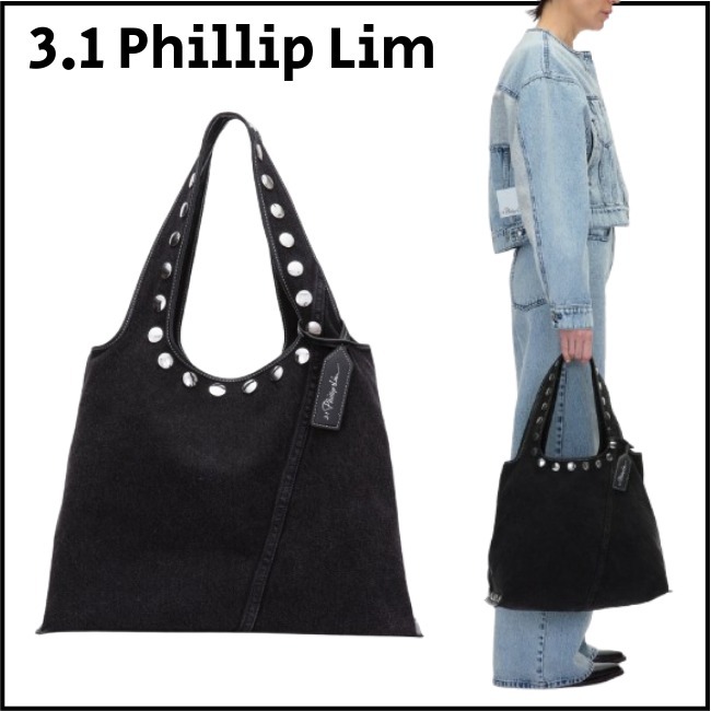 送料関税込【3.1 Phillip Lim】スタッズ付きデニムトート