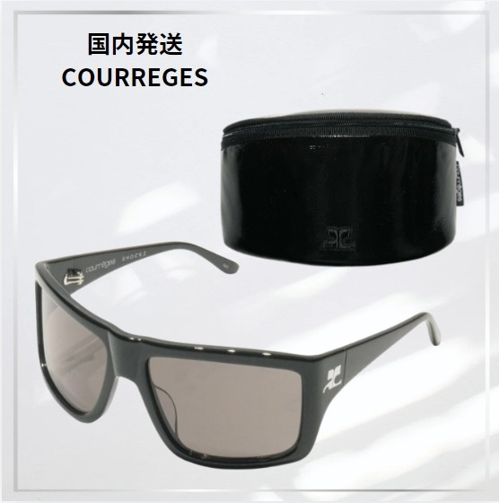 国内発送  COURREGES ロゴ入り  サングラス ブラック