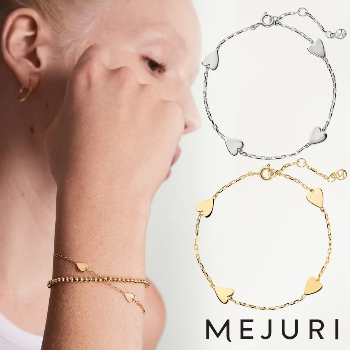 MEJURI◆華奢*上品*ハート*チェーン/Heart Station Bracelet