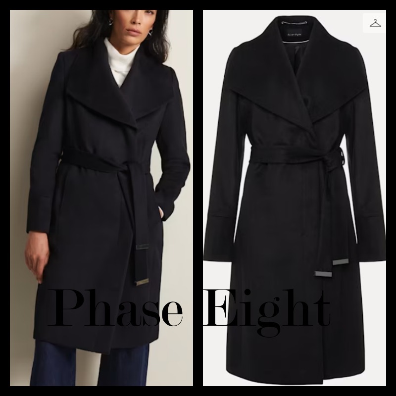 【関送込】Phase eight ニッキ ネイビー ウール スマートコート