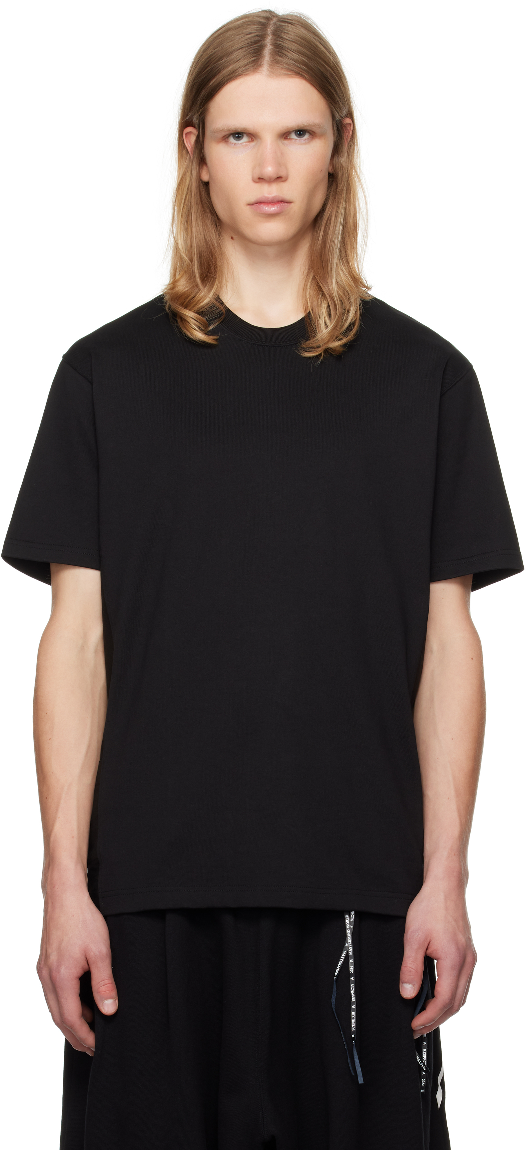 【関税込み】MASTERMIND WORLD ブラック サイドポケット Tシャツ