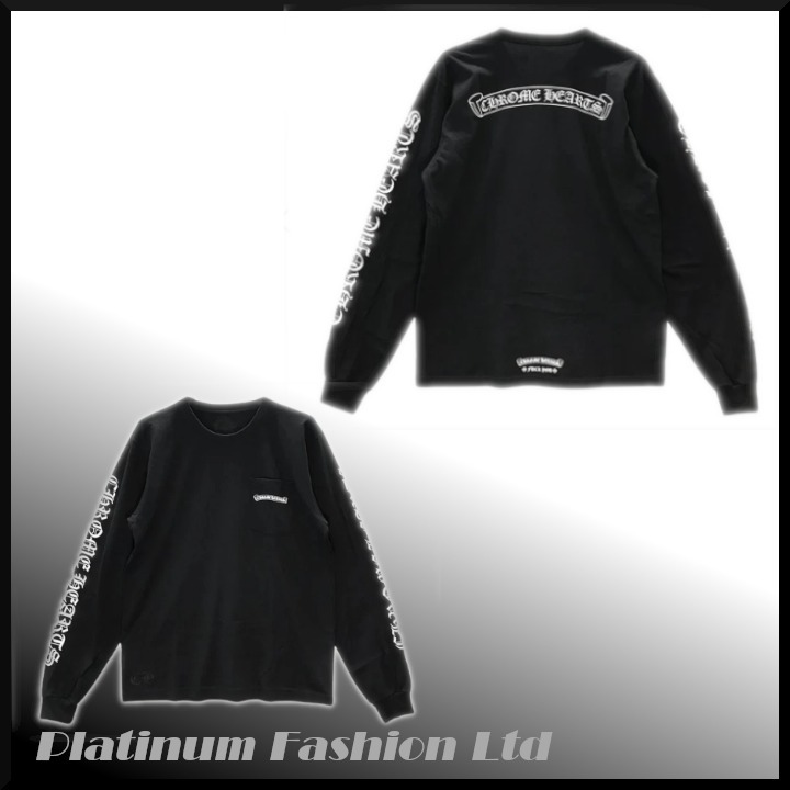 入手困難【CHROME HEARTS】スクロールロゴ 長袖 Tシャツ