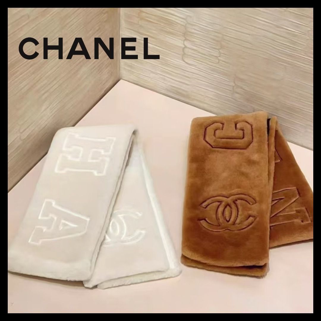 【ふわふわ可愛い♪】CHANEL ファーマフラーCCロゴ ココネージュ