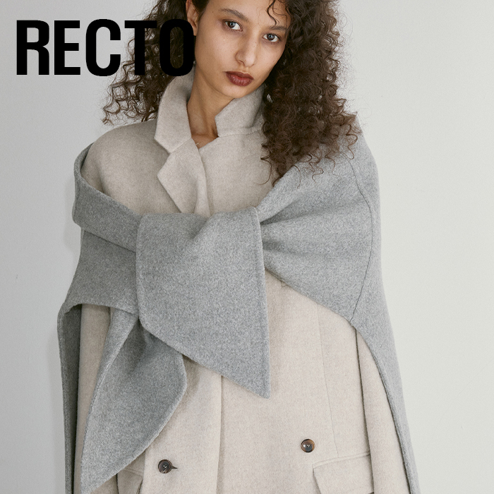 RECTO ハンドメイド スラント フロント ウール カシミア コート
