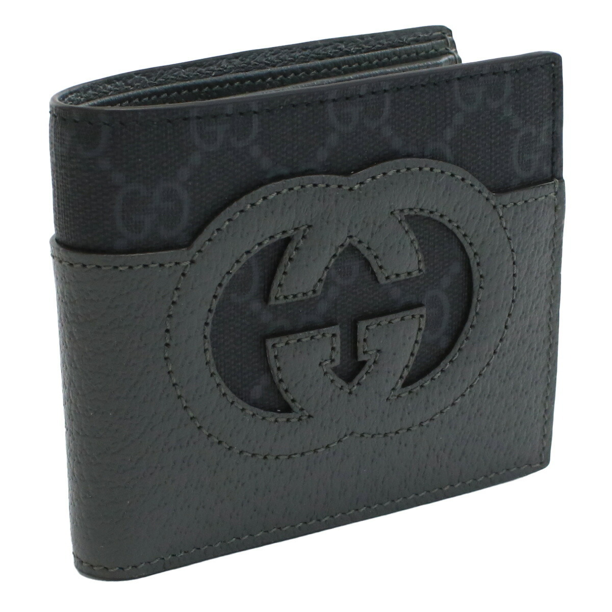 【国内即発】GUCCI インターロッキングG 二つ折り財布 701417 BK