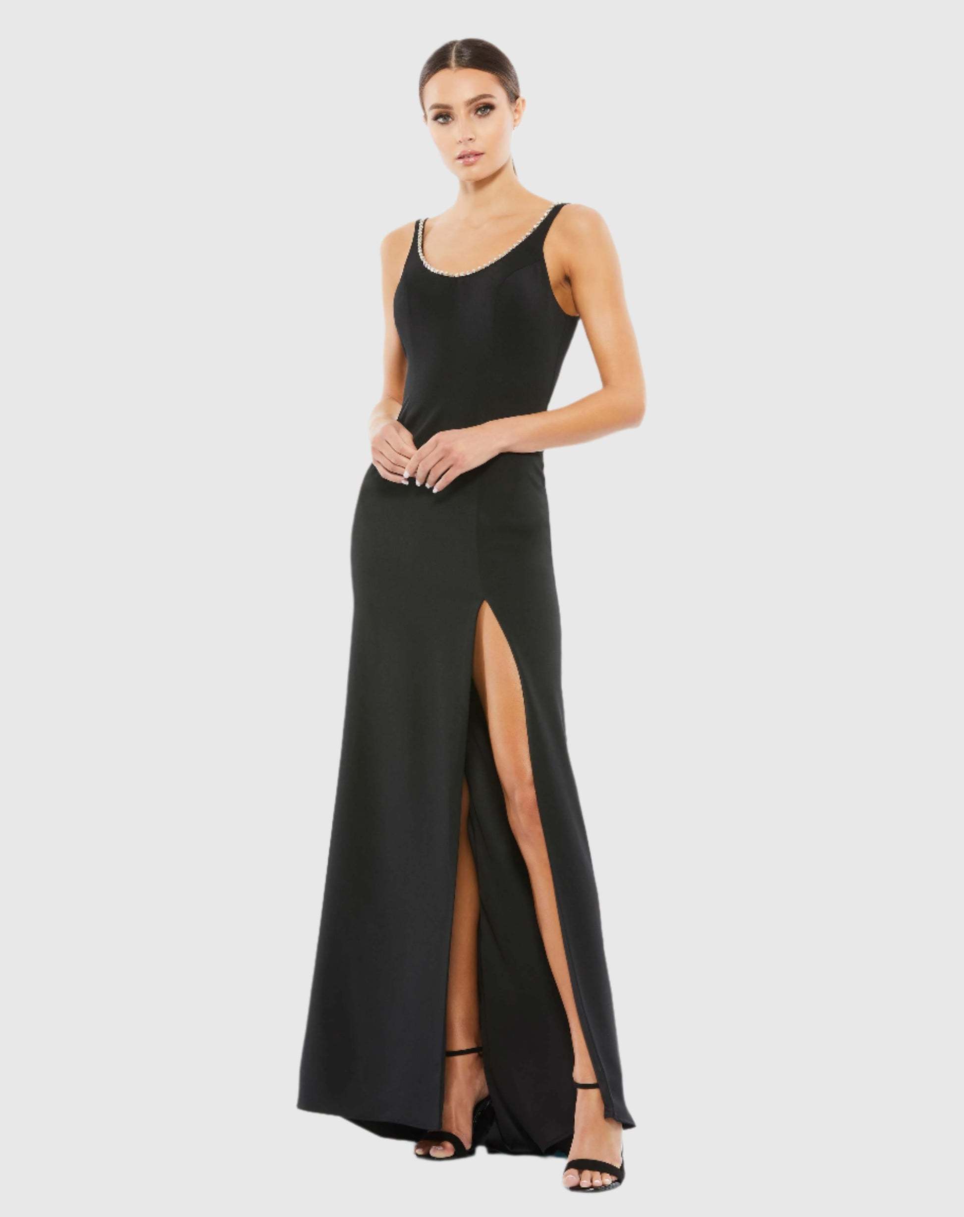 【送料関税込】MAC DUGGAL クリスタルネック コラムガウン 送料関税込】MAC DUGGAL クリスタルネック コラムガウン