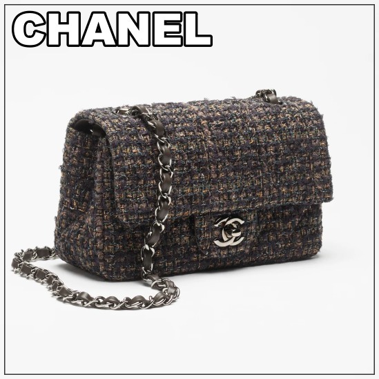 CHANEL《ツイード♪》ミニクラシックハンドバッグ BR×BK