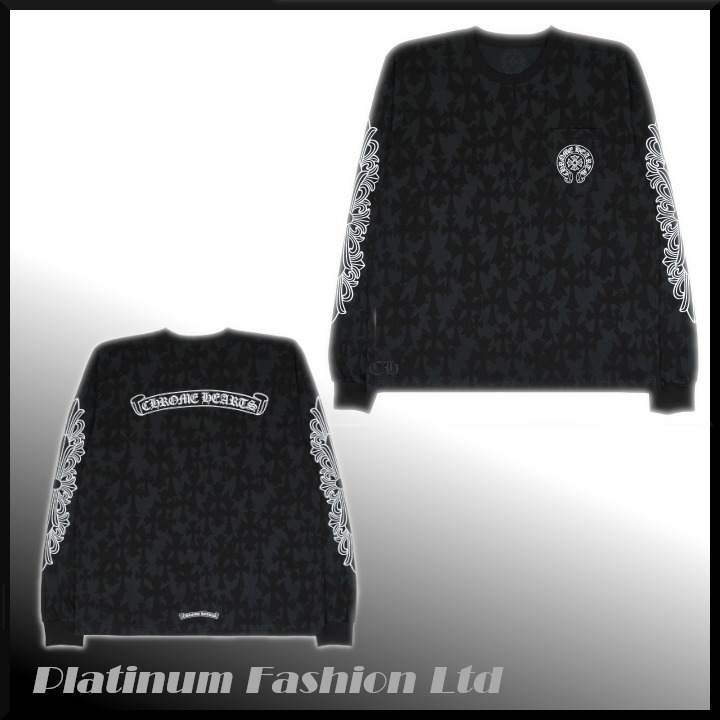 入手困難【CHROME HEARTS】Cemetery Print 長袖 Tシャツ