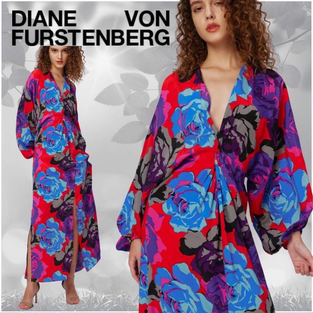 【関税込】DVF ★100%シルク素材★ Kason マキシドレス