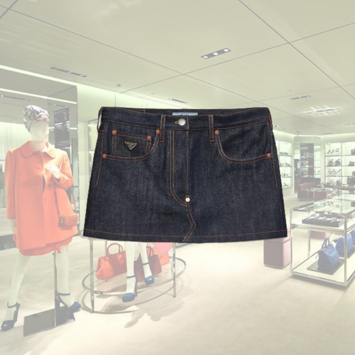 【24AW】セルビッジデニム ミニスカート ◆プラダ◆人気