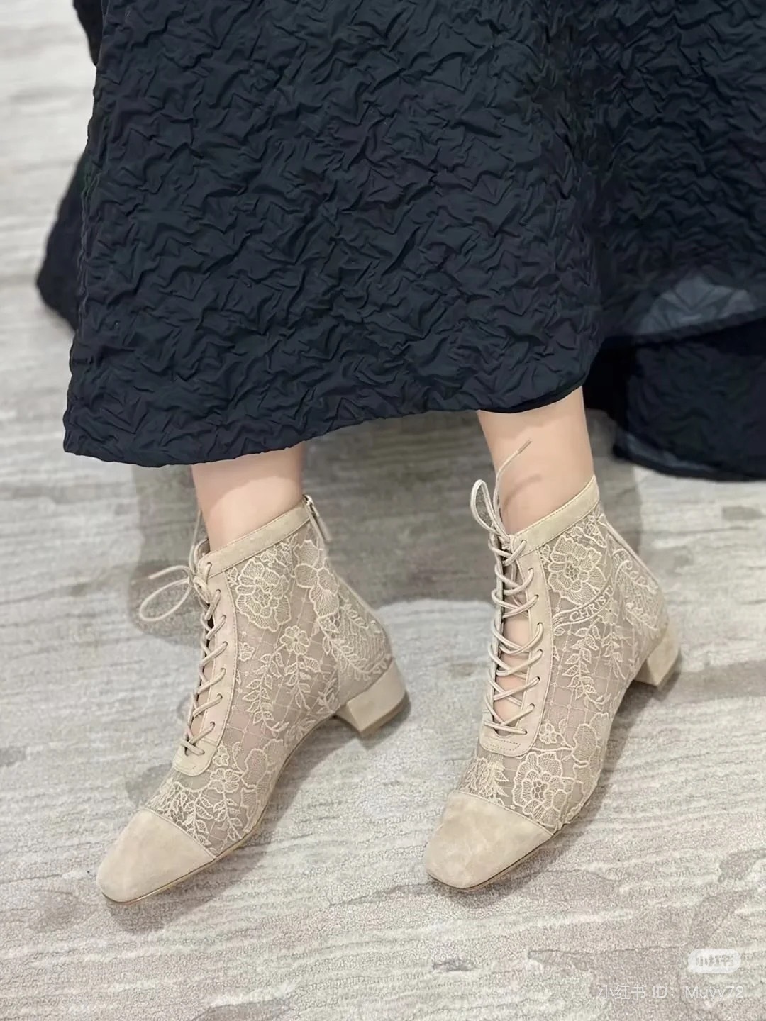 【レースが素敵☆】Dior ヌーディショートブーツ 上品なレース♪】DIOR ショートブーツ☆