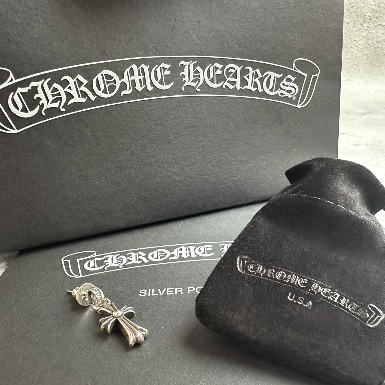 CHROME HEARTS クロムハーツ CH クロス ベイビーファット ピアス