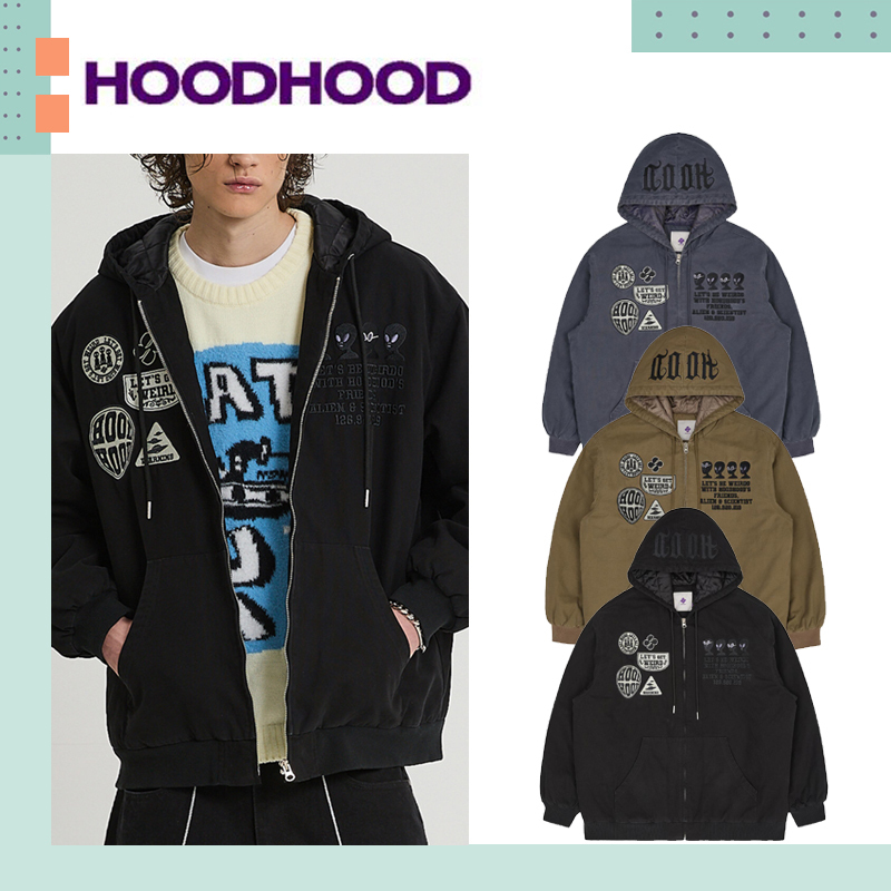 HOODHOOD ♥ Alien padded washed hooded jumper/追跡付