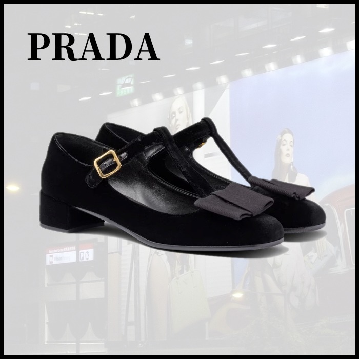 ■PRADA プラダ ベルベット パンプス