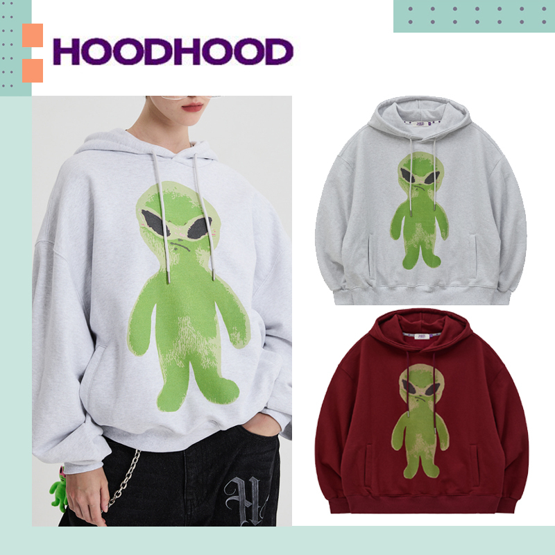 HOODHOOD ♥ Alien graphic overfit hoodie/追跡付