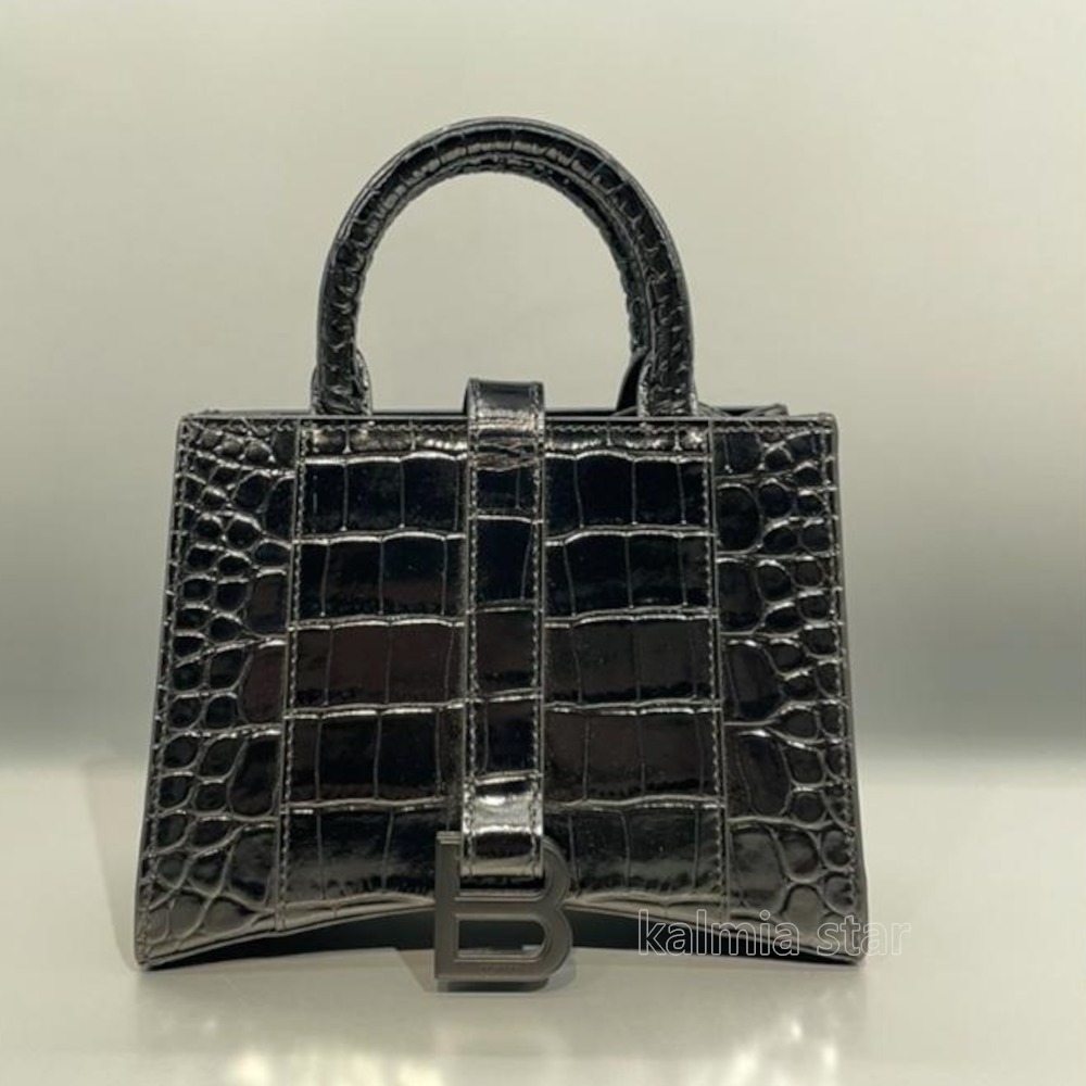 ●送料込●BALENCIAGA●HOURGLASS DOU HAND TOT BLACK