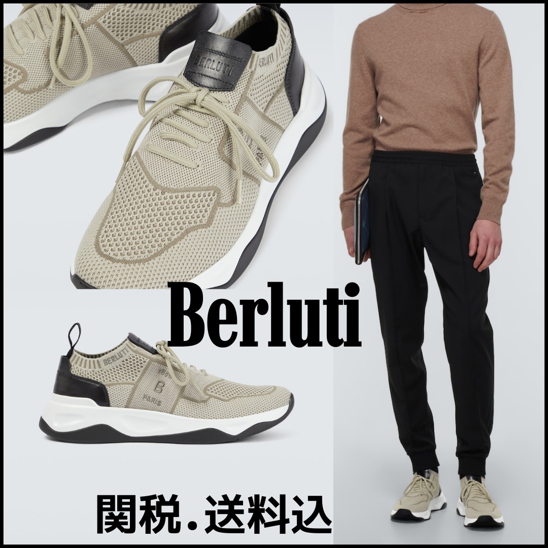 関税込【Berluti】シャドーニットレザースニーカー