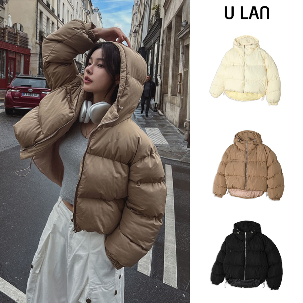 【U LAN】Ruel unbalanced hood padding
