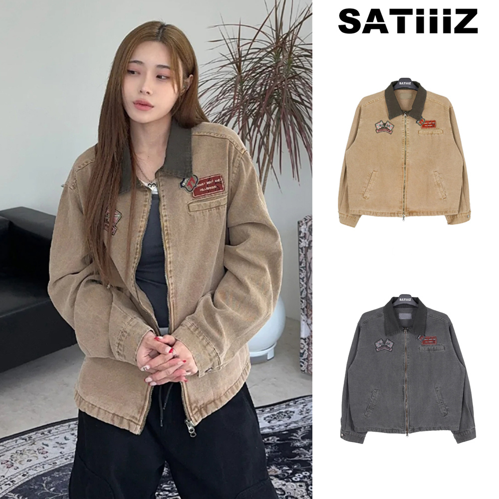 【SATIIIZ】Rino Patch Pigment Work Jacket