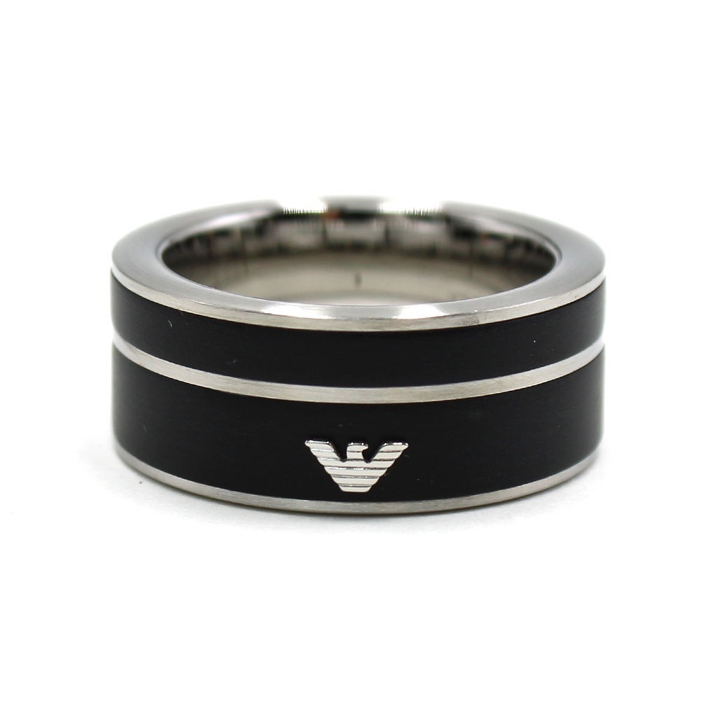 EMPORIO ARMANI リング EGS2032040 SILVER / BLACK 【Men's】