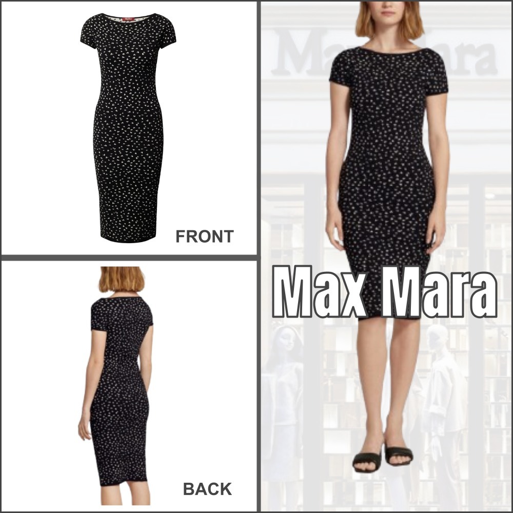 関税送料込【MaxMaraStudio】ミディ ワンピース ハート ブラック