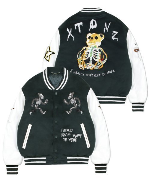 アウターその他 XTONZ XJ110 Star Jelly Bear Varsity Jacket GREEN XJ110
