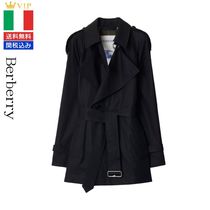 VIP【送料無料・関税込み】Burberry Black Cotton Trench Coat