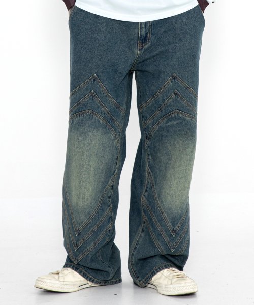 パンツ XTONZ XP184 Triple Incision Denim Pants BLUE xp184