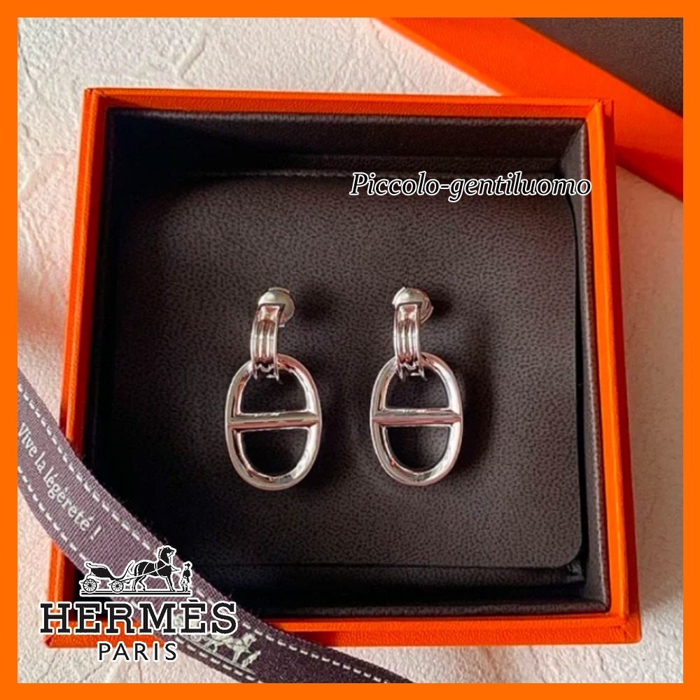 【シンプルでエレガント♪】HERMES シェーヌダンクル ピアス GM