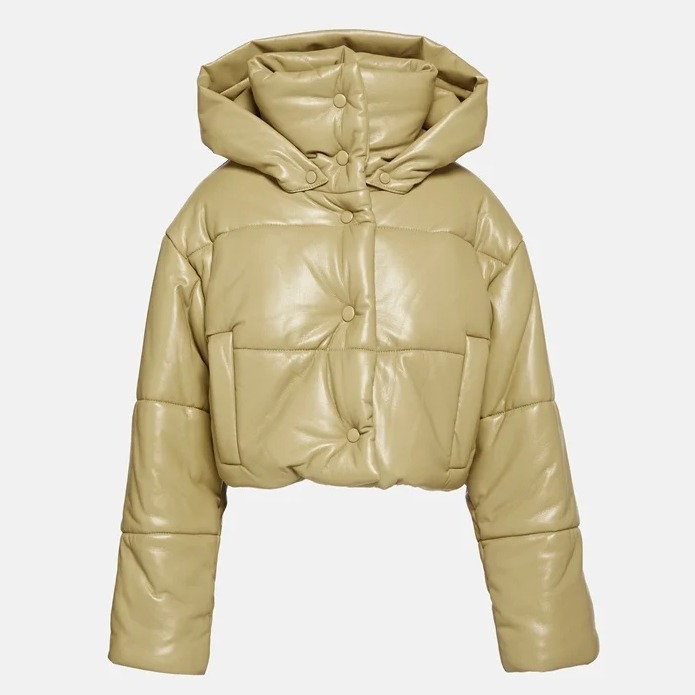 “Nanushka” 2WAYクロップドフーディパデッドジャケット Khaki