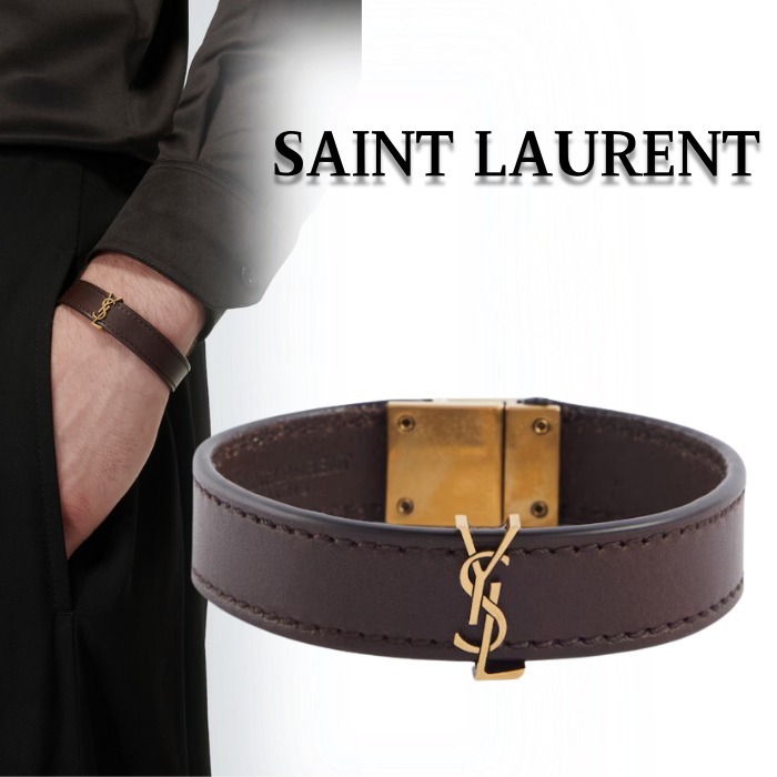 《個性溢れる逸品》【Saint Laurent】レザーブレスレット