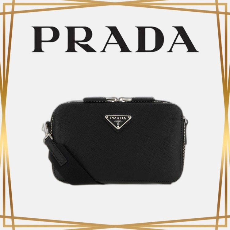関税送料無料 PRADA ロゴプレート スモールショルダーバッグ