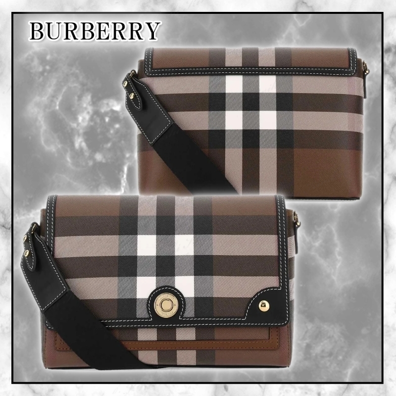 ◆Burberry NEW◆レザーチェック ノート クロスボディバッグ◆