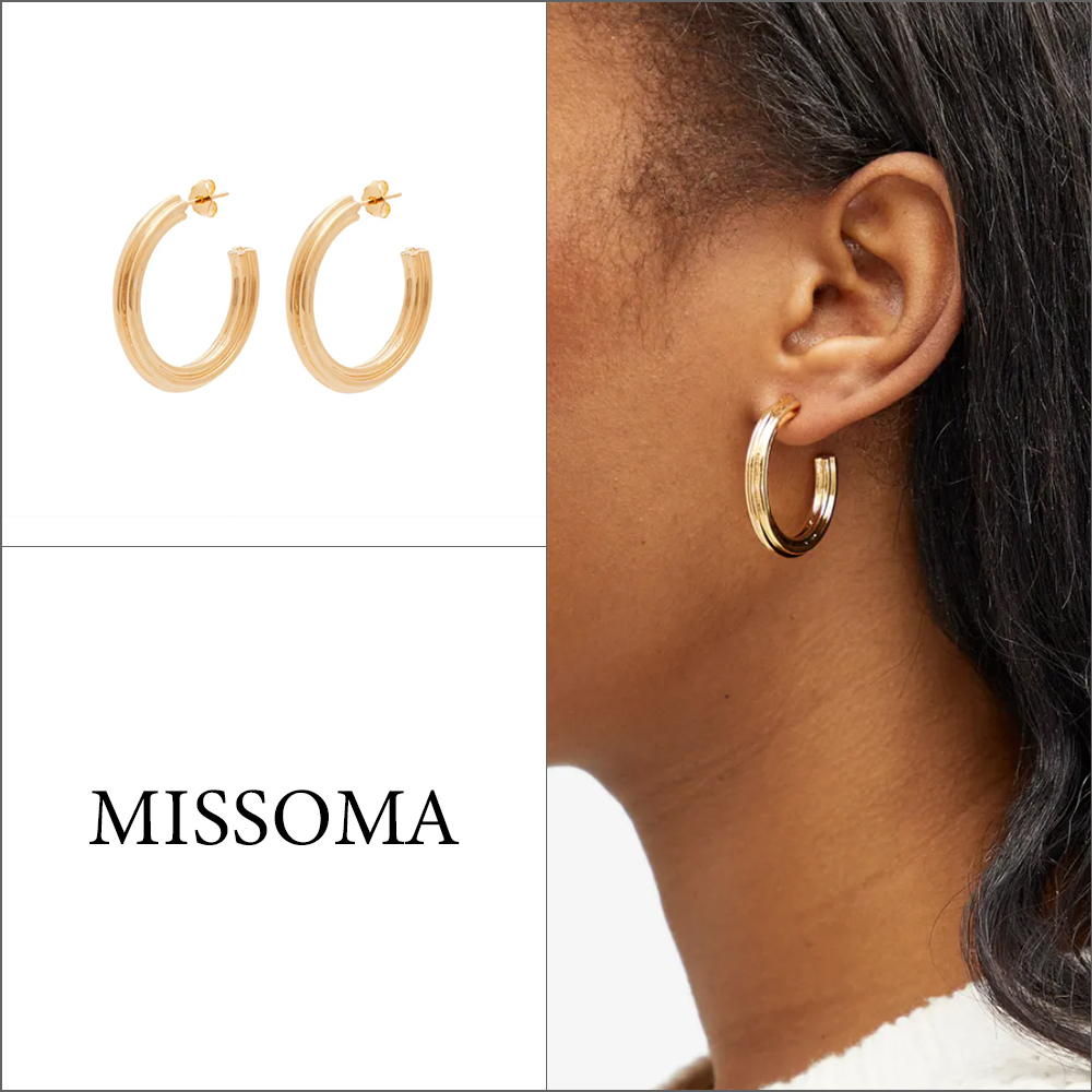 【MISSOMA】18KYGヴェルメイユ Ridge Large フープピアス