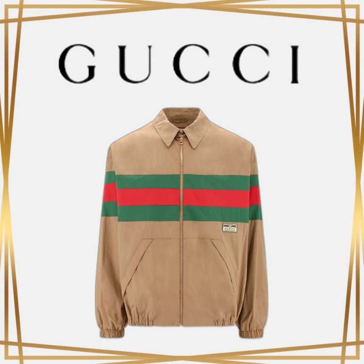 関税送料無料 GUCCI ウェブストライプ ジップジャケット
