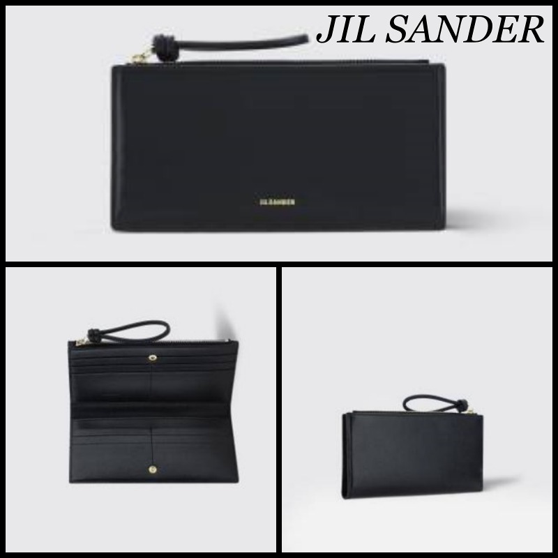【関税込】人気◆JIL SANDER ジルサンダー◆ロゴ レザー 長財布