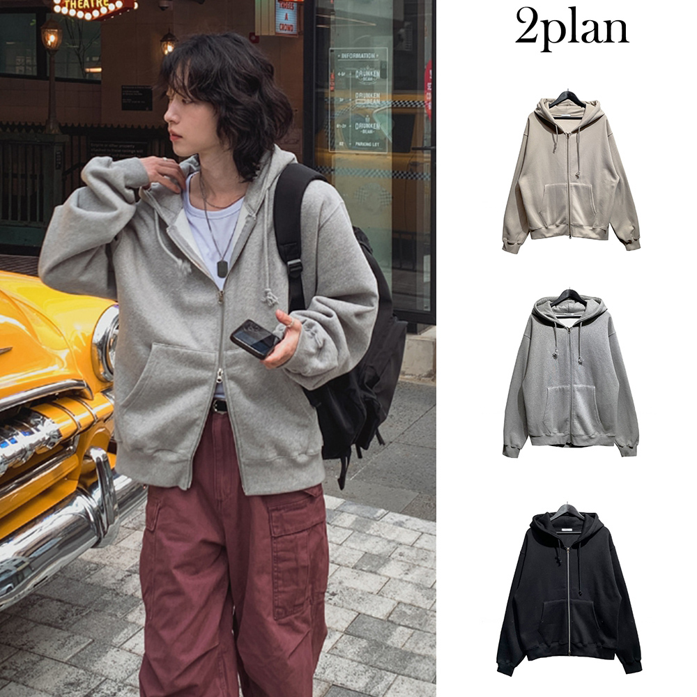 【2plan】Rams Brushed Two-Way Hood Zip Up